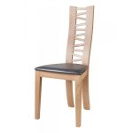 Chaise Mercier en bois avec assise grise